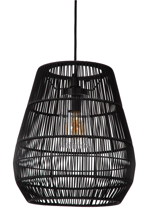Lucide NERIDA - Hanglamp Binnen/Buiten - Ø 35 cm - 1xE27 - IP44 - Zwart - uitgezet